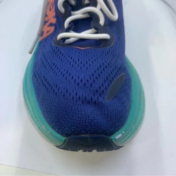 HOKA One One Bondi 8 Running Shoes Navy Teal Orange Women’s Size 9.5 - Picture 2 of 12